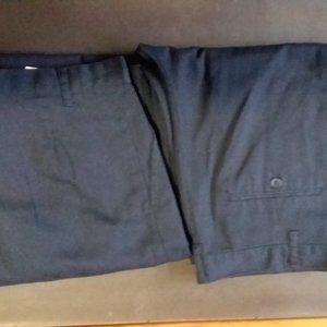 2 pair UTY Apparel Mens Blue Navy Dress Pants 32 waist unfinished inseam 35 long